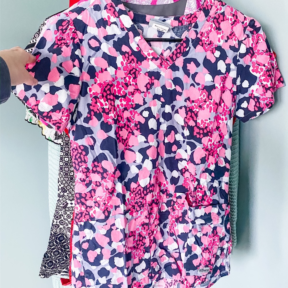 Grey’s Anatomy Pink and Purple Scrub Top